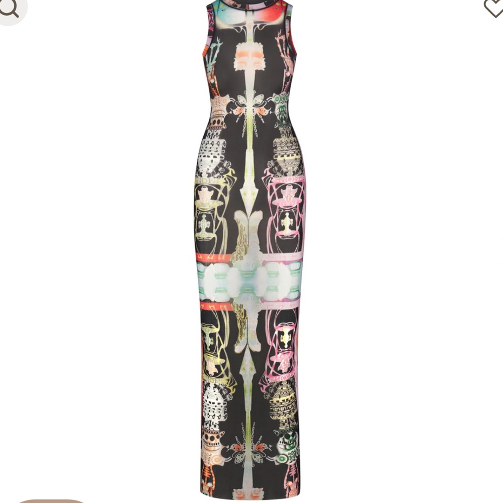 SKIMS SUMMER MESH HIGH NECK LONG DRESS